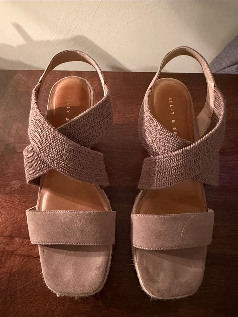 Kelly & Katie Neutral Taupe Crisscross Slingback Sandals